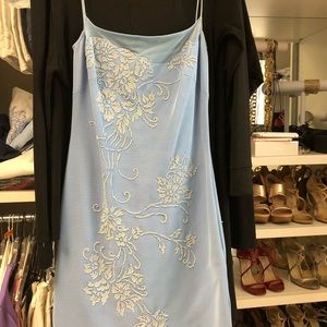 Tadashi dress size XS ice blue white beaded detail